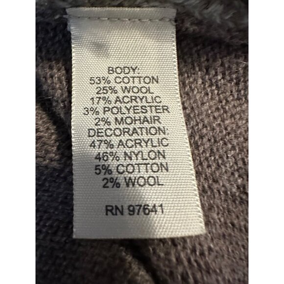 J Jill Patchwork Wool Blend Cardigan Sweater Chunky Mixed Knit Heather Pewter M - Picture 11 of 16